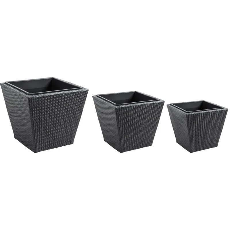 Cache-pots en résine tressée (lot de 3)