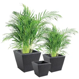 Cache-pots en résine tressée (lot de 3)