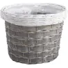 Cache-pots en osier gris et blanc (lot de 3)