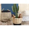Corbeilles en osier naturel et noir (lot de 3)