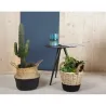 Corbeilles en osier naturel et noir (lot de 3)