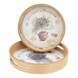 Plateaux ronde en bois naturel "Provence"