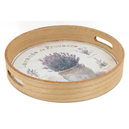Plateaux ronde en bois naturel "Provence"