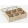 Boite à thé en bois et verre 6 compartiments