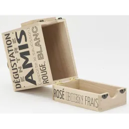 Boite à cubi 3L en bois naturel Apéro