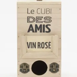 Boite à cubi 3L en bois naturel Apéro