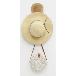 Patère ronde 1 crochet en teck et métal - Arden