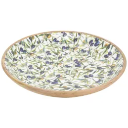 Grande corbeille en bois de manguier et résine - Olives