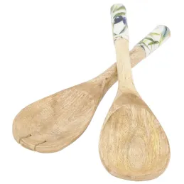 Couverts à salade en manguier et résine OLIVE (la paire)