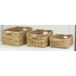 Corbeilles de rangement en jacinthe roulée