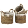 Corbeilles rondes en bananier et coton (lot de 3)