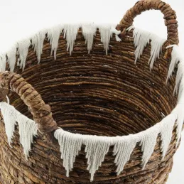 Corbeilles rondes en bananier et coton (lot de 3)