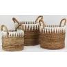 Corbeilles rondes en bananier et coton (lot de 3)