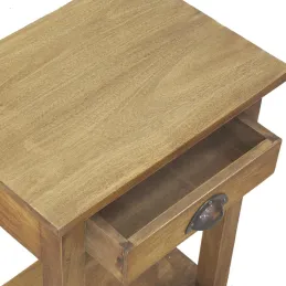 Table de nuit en acajou naturel