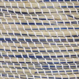 Coffres à linge en jonc naturel et teinté bleu (Série de 3)