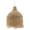 Abat-jour en abaca avec franges