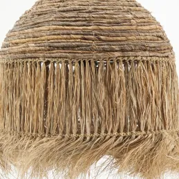 Abat-jour en abaca avec franges