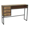 Console en bois recyclé et métal 3 tiroirs