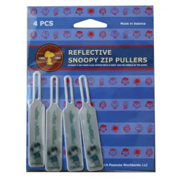 Tirette réfléchissante Snoopy Fermeture éclair (Lot de 4)