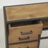 Console en bois recyclé et métal 3 tiroirs