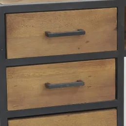 Console en bois recyclé et métal 3 tiroirs