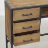 Console en bois recyclé et métal 3 tiroirs