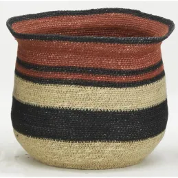 Cache-pots en jonc teinté