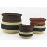Cache-pots en jonc teinté