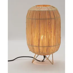 Lampe à poser en raphia Kenya