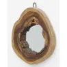 Miroir rond en teck naturel