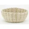 Corbeilles de rangement en jonc naturel et liens blanc