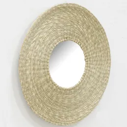 Miroir en jonc tressé