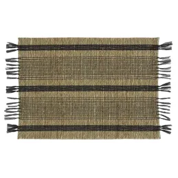 Linge de table en jonc naturel et noir