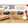 Linge de table en jonc naturel et noir