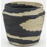 Cache-pots ronds en jonc naturel et noir Dakar