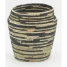 Cache-pots ronds en jonc naturel et noir Dakar