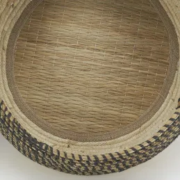 Corbeilles rondes en jonc naturel et teinté