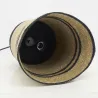 Suspension cloche en jonc naturel et noir