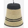 Suspension cloche en jonc naturel et noir