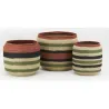 Cache-pots en jonc Terracota et Kaki