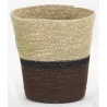 Cache-pots en jonc naturel et teinté marron