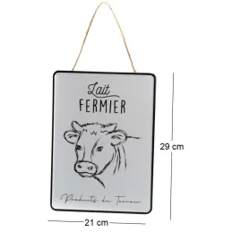 Plaque décorative en métal Lait fermier