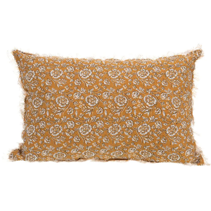 Coussin en lin à motifs Capucine 40 x 60 cm