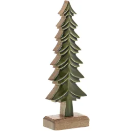 Sapins décoratifs en bois de manguier vert (Lot de 3)