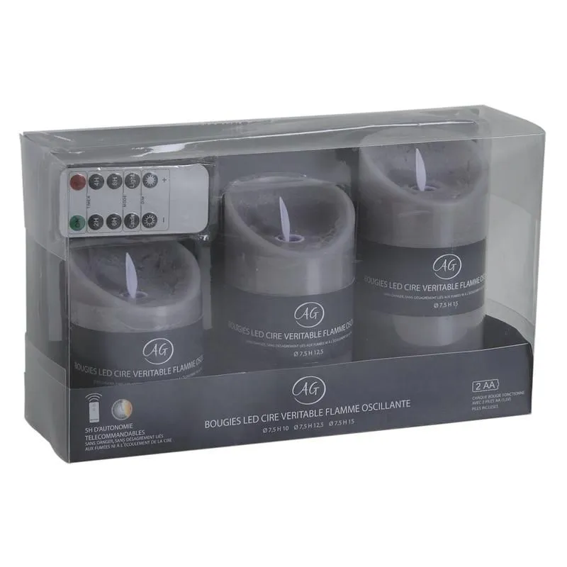 Coffret 3 bougies à LED parfumées avec télécommande
