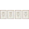 Cadre Recette Amour, Bonheur, Amitié, Vie (Lot de 4)