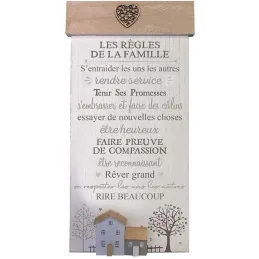 Décoration murale règles de la famille 25 x 50 cm