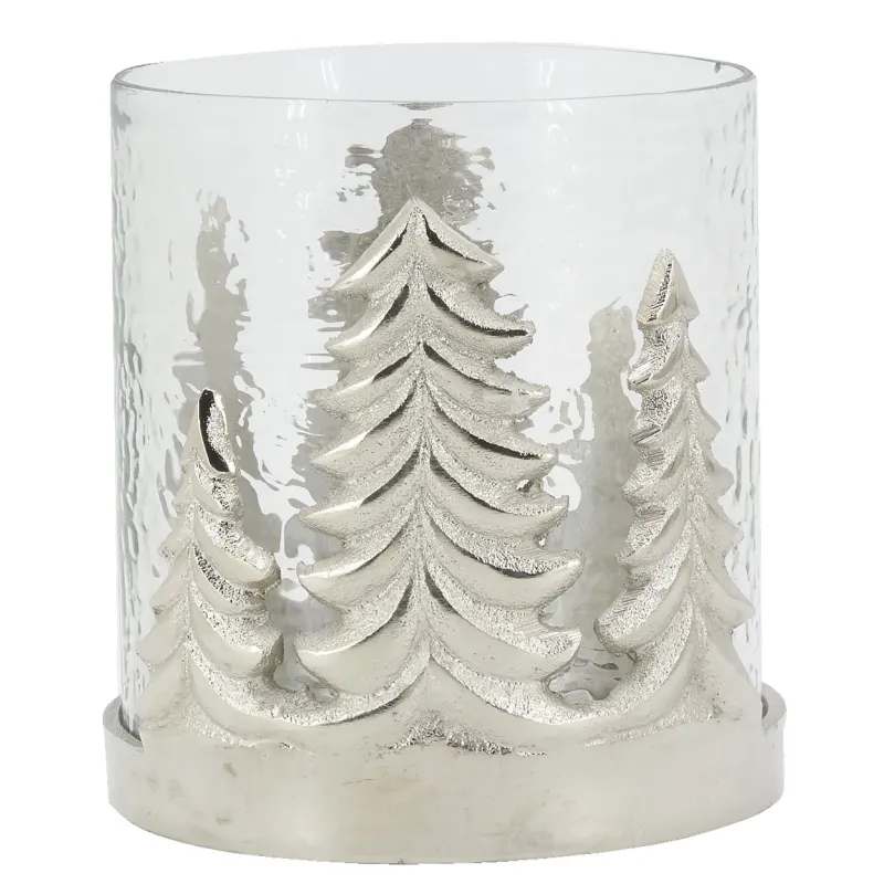 Photophore Sapin en verre et aluminium