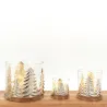Photophore Sapin en verre et aluminium
