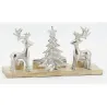Support 4 bougies en aluminium et bois